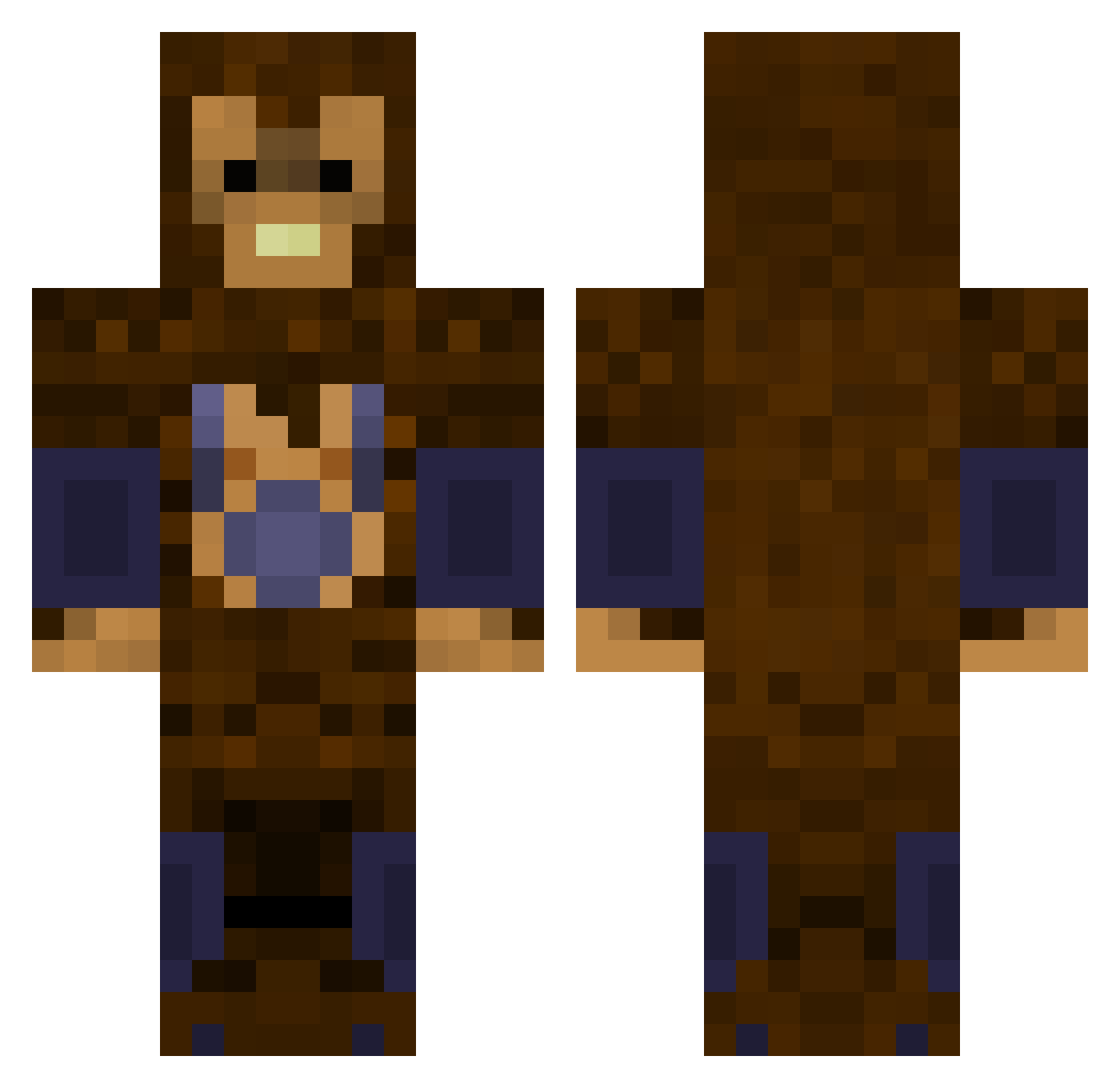 Athoh Minecraft skin, front and back view