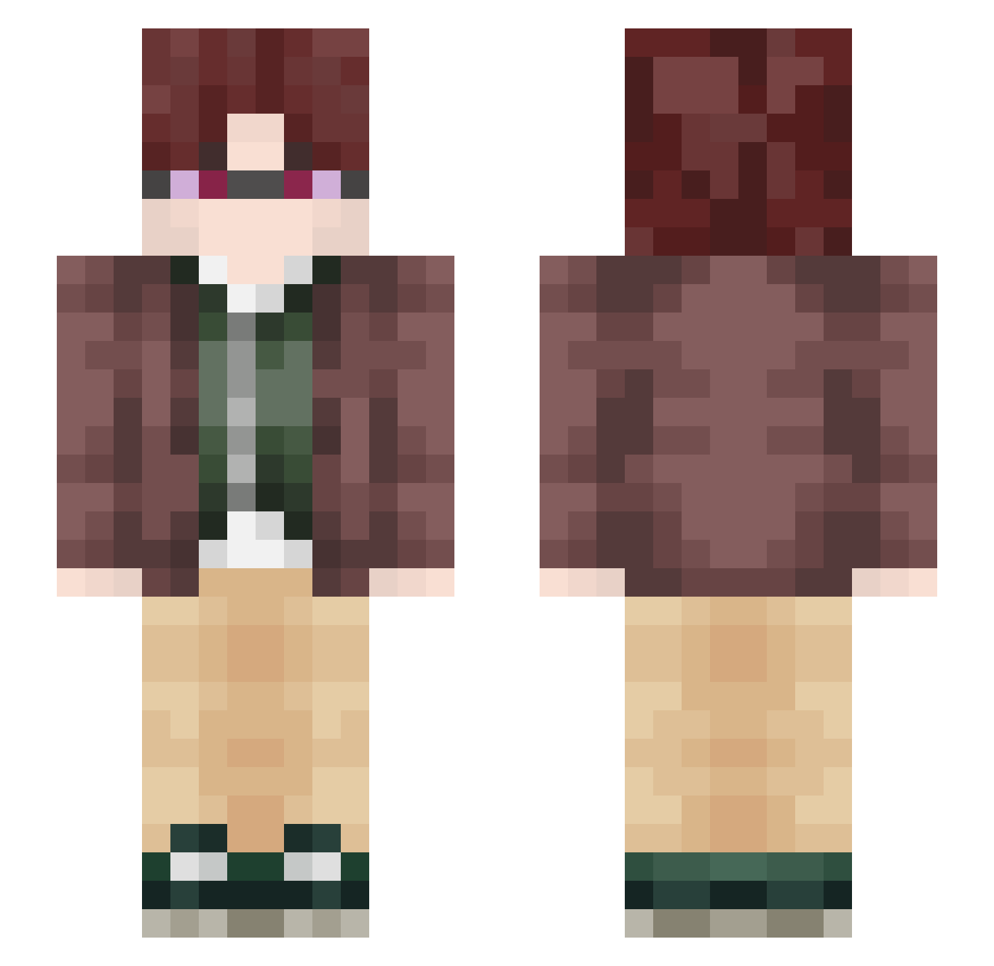 shaltayybaltayy Minecraft skin, front and back view