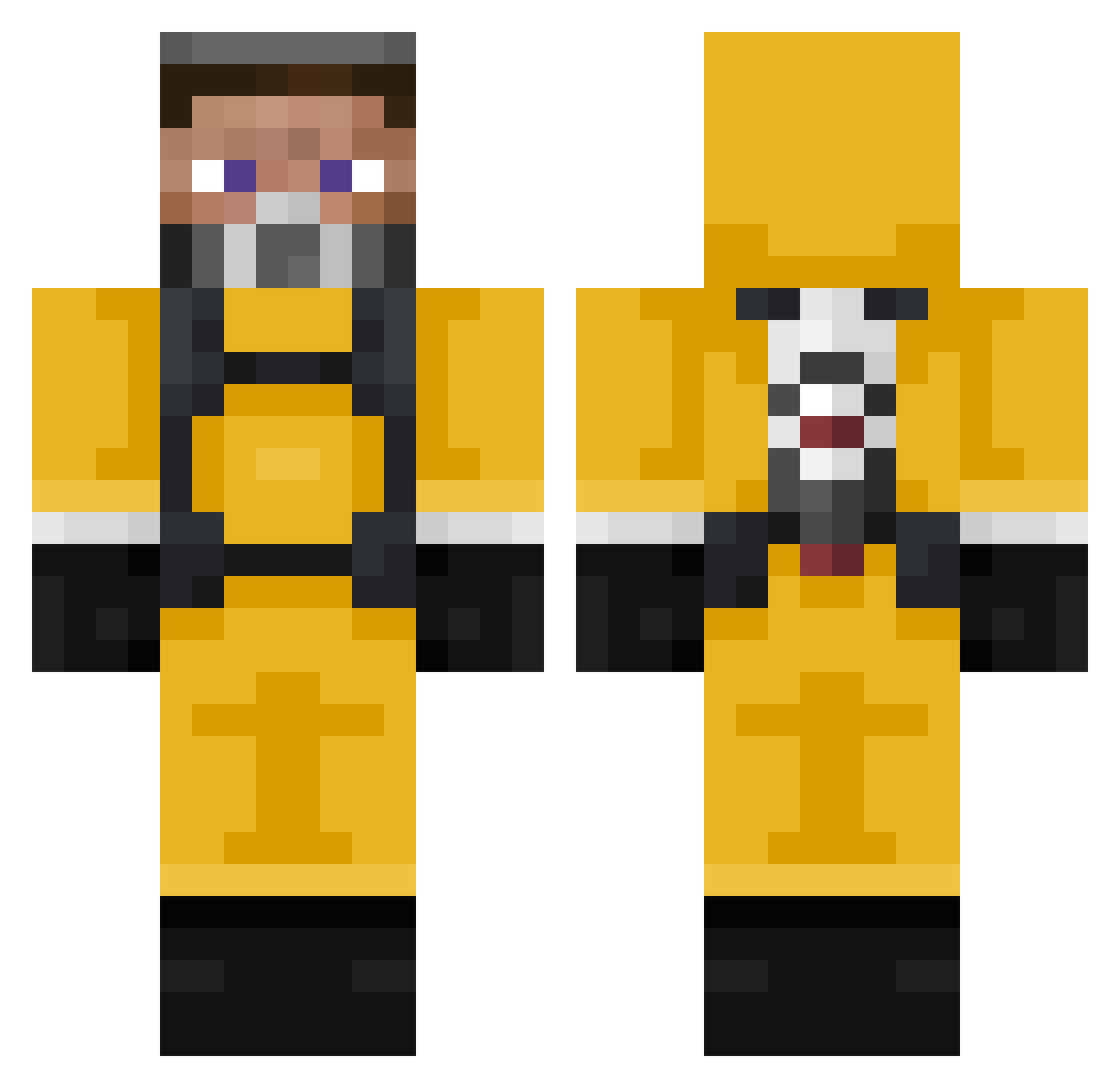 Dudlishreck Minecraft skin, front and back view