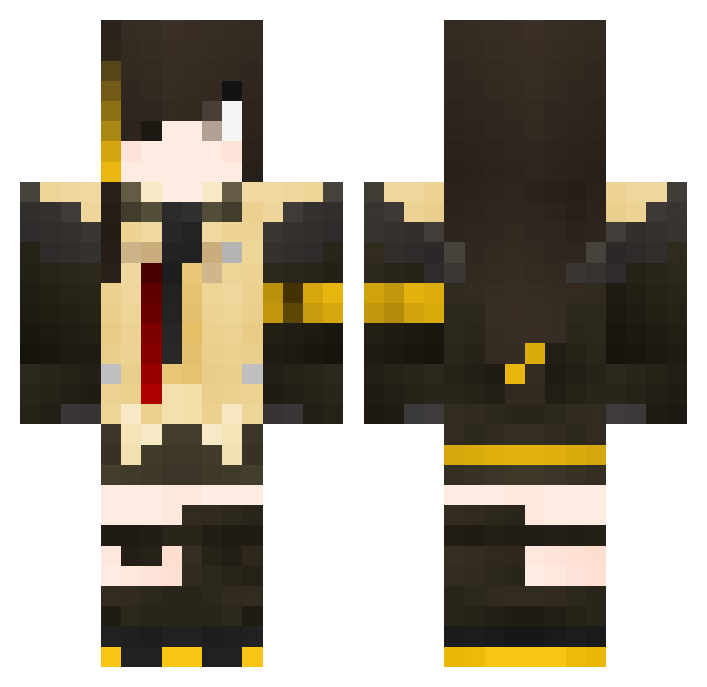 ImperatorSxber Minecraft skin, front and back view