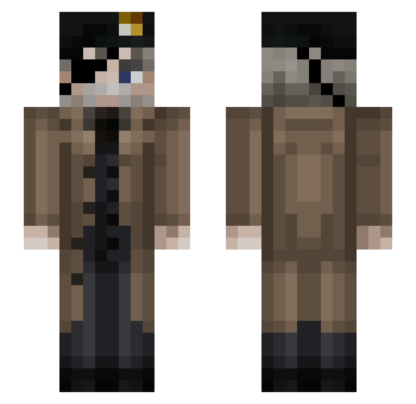 Daviddelta07 Minecraft skin, front and back view
