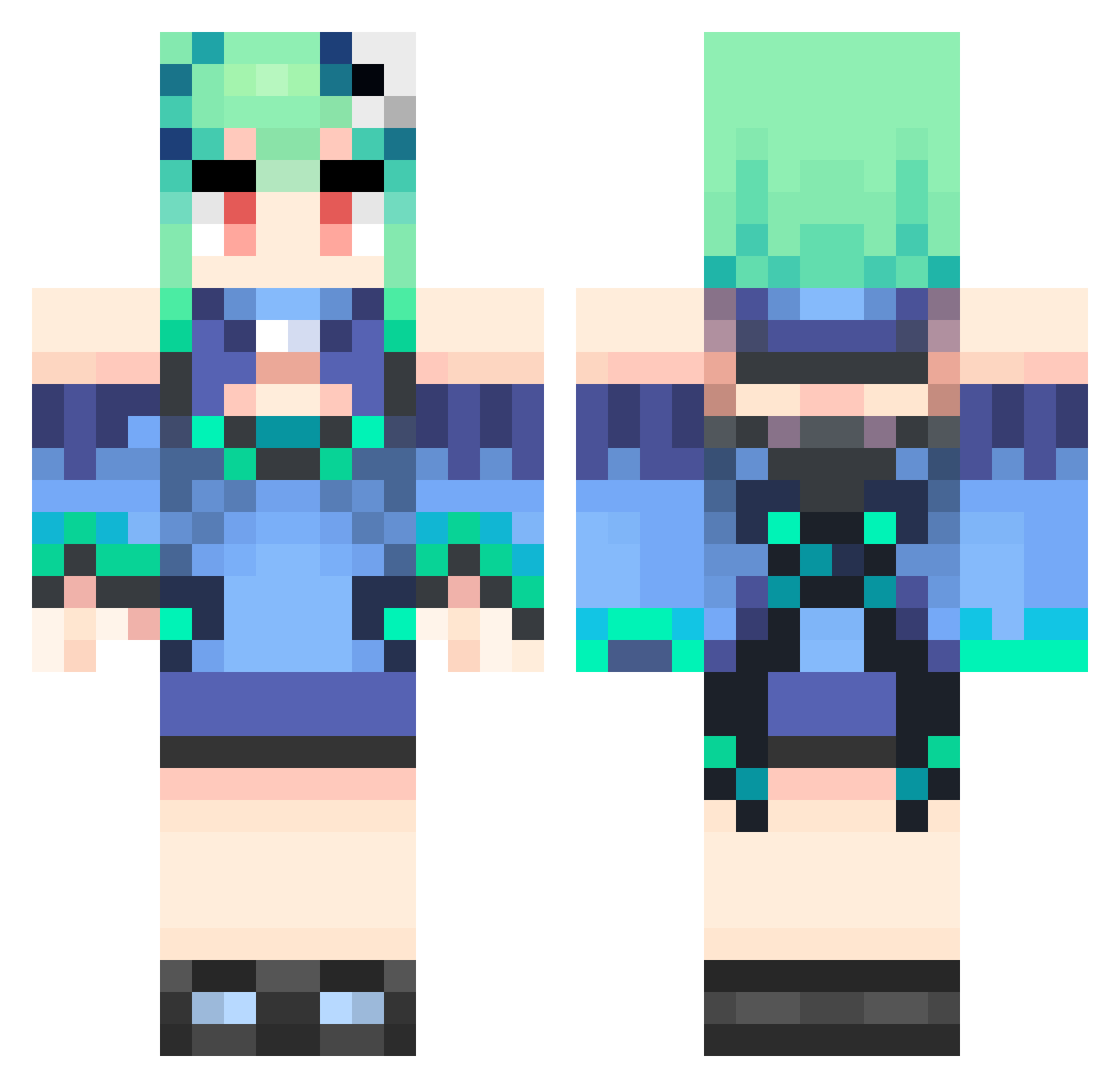 Embers__Rising Minecraft skin, front and back view