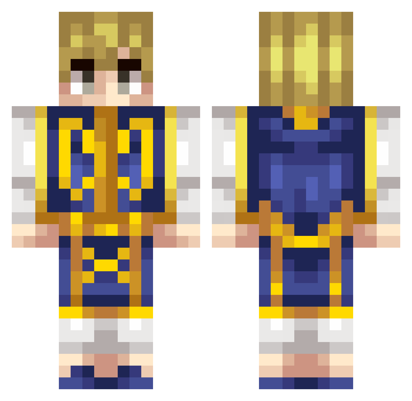 zu34 Minecraft skin, front and back view