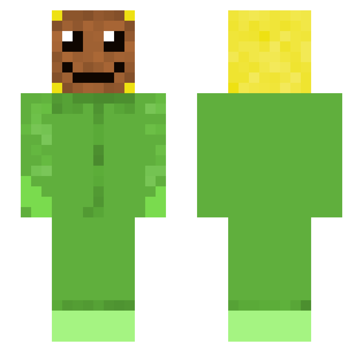 SilversHungry Minecraft skin, front and back view