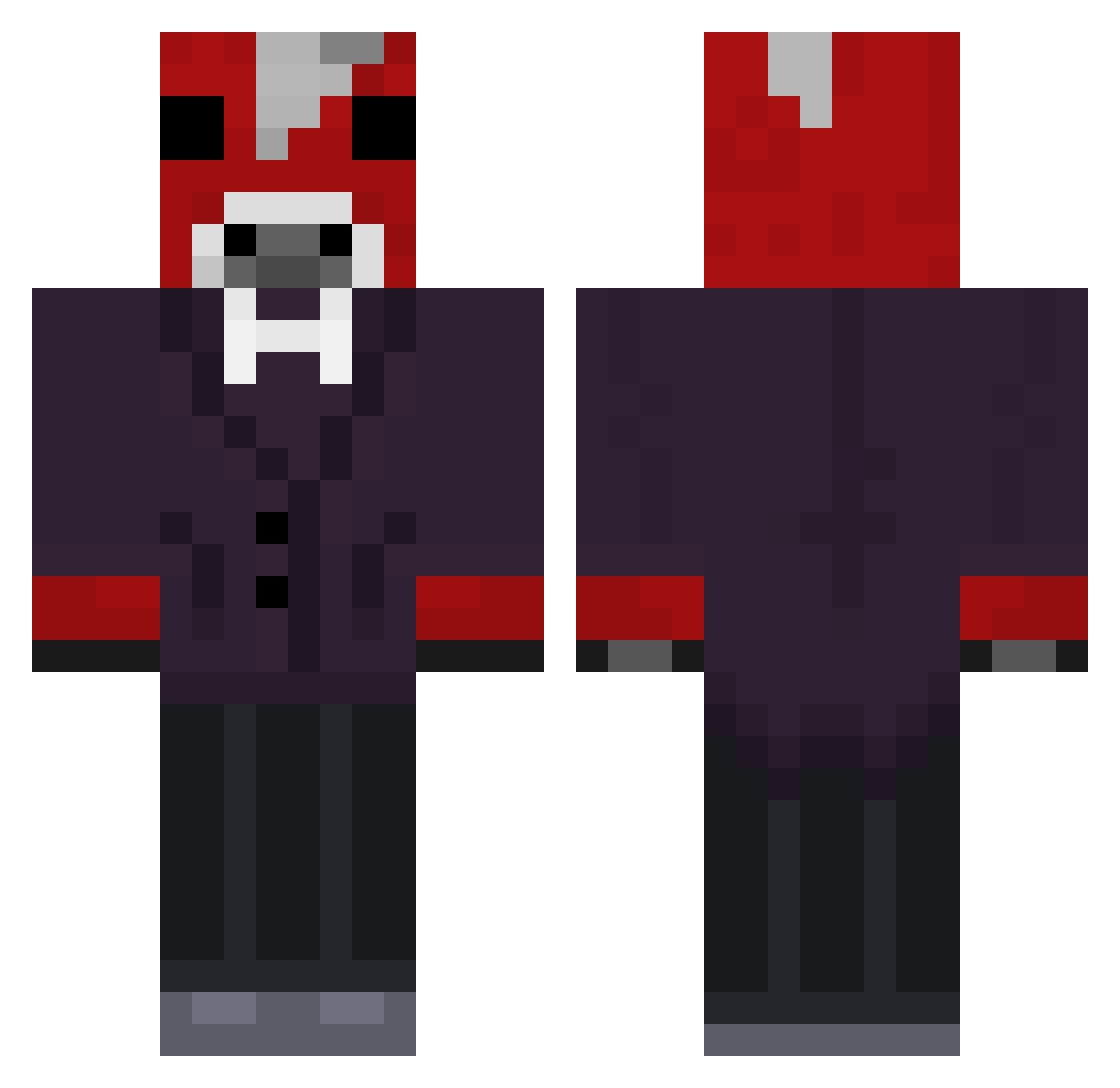 Tripppyy Minecraft skin, front and back view