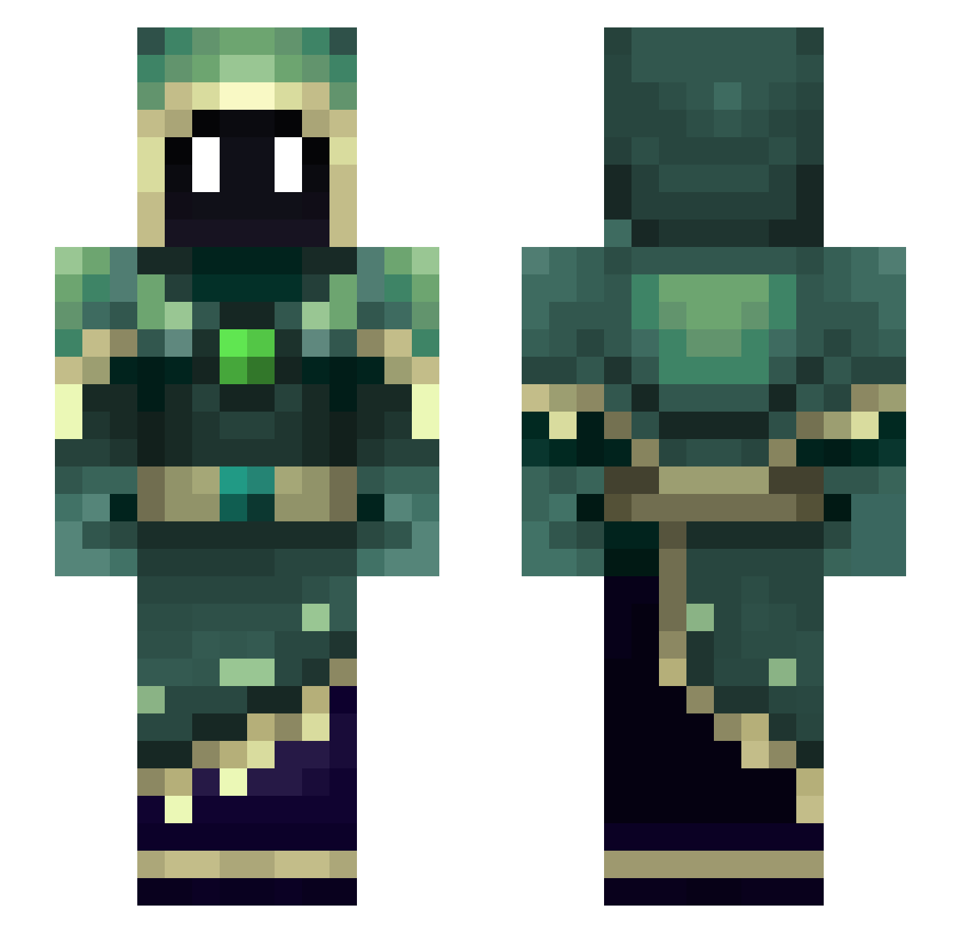 DetlefHood Minecraft skin, front and back view