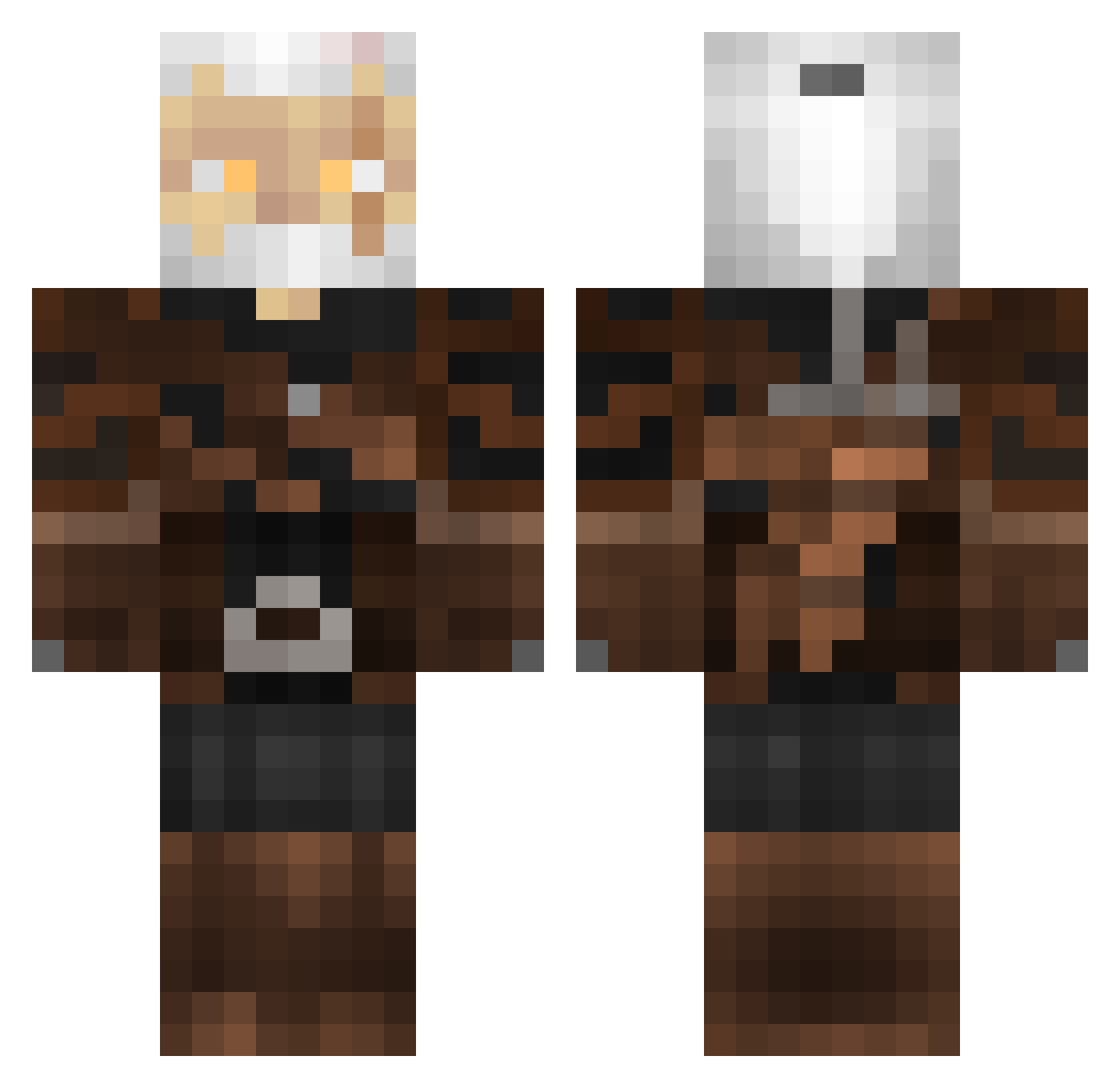 DeOtherSide Minecraft skin, front and back view