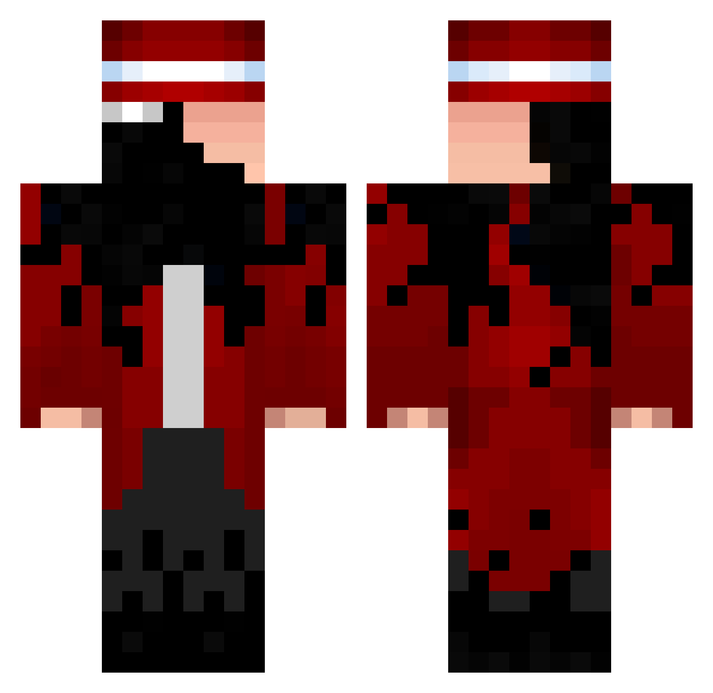 bi3l55 Minecraft skin, front and back view