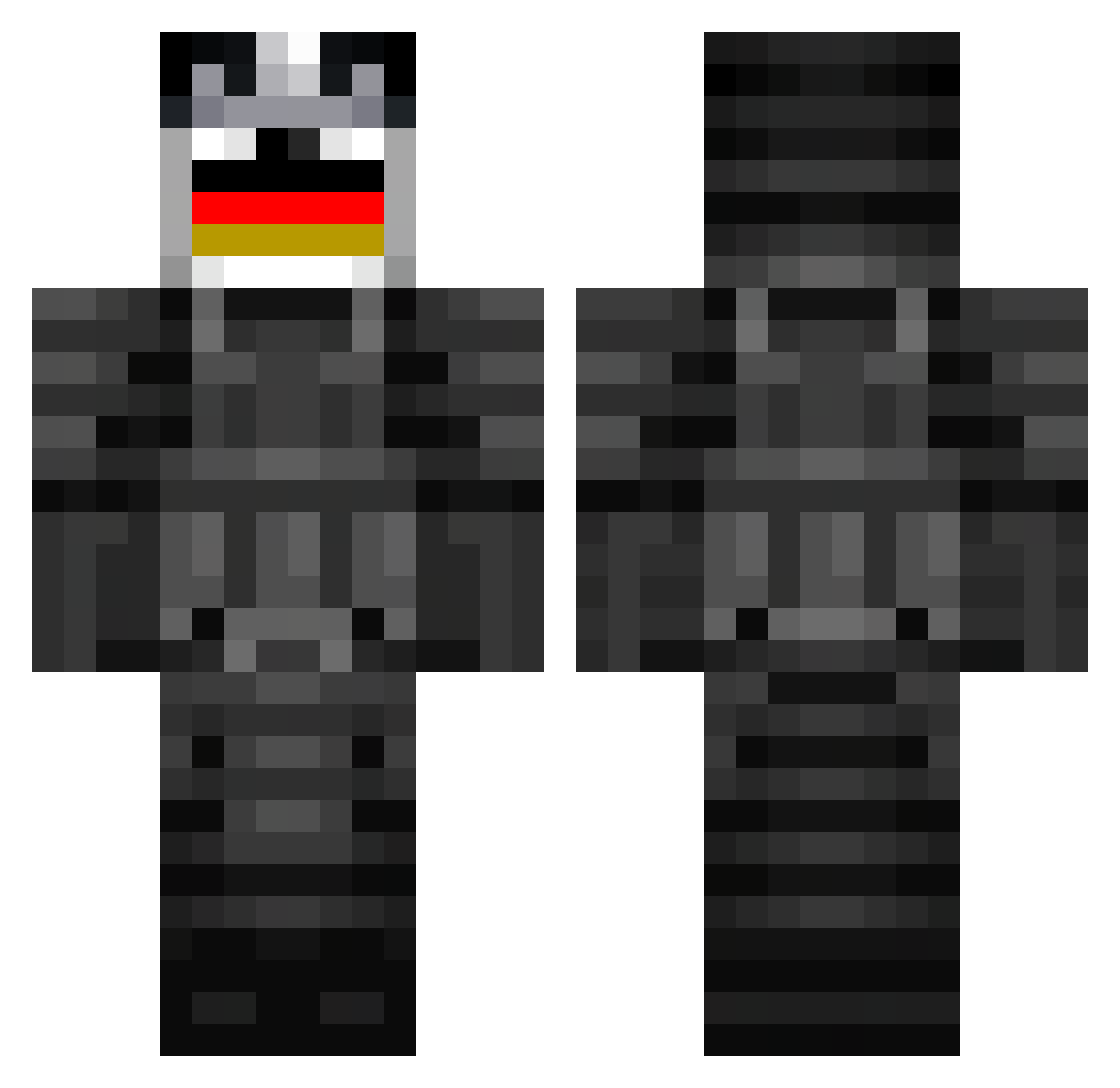 Juol2002 Minecraft skin, front and back view