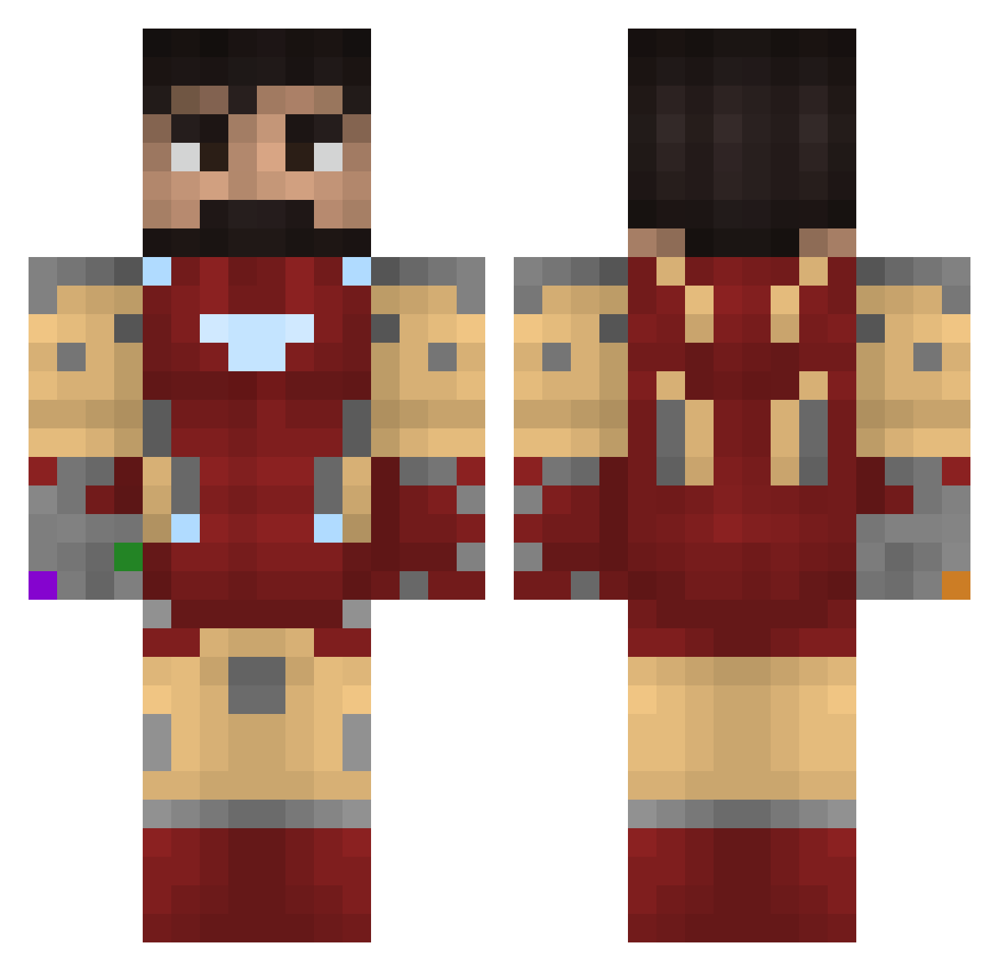 lokner2091 Minecraft skin, front and back view