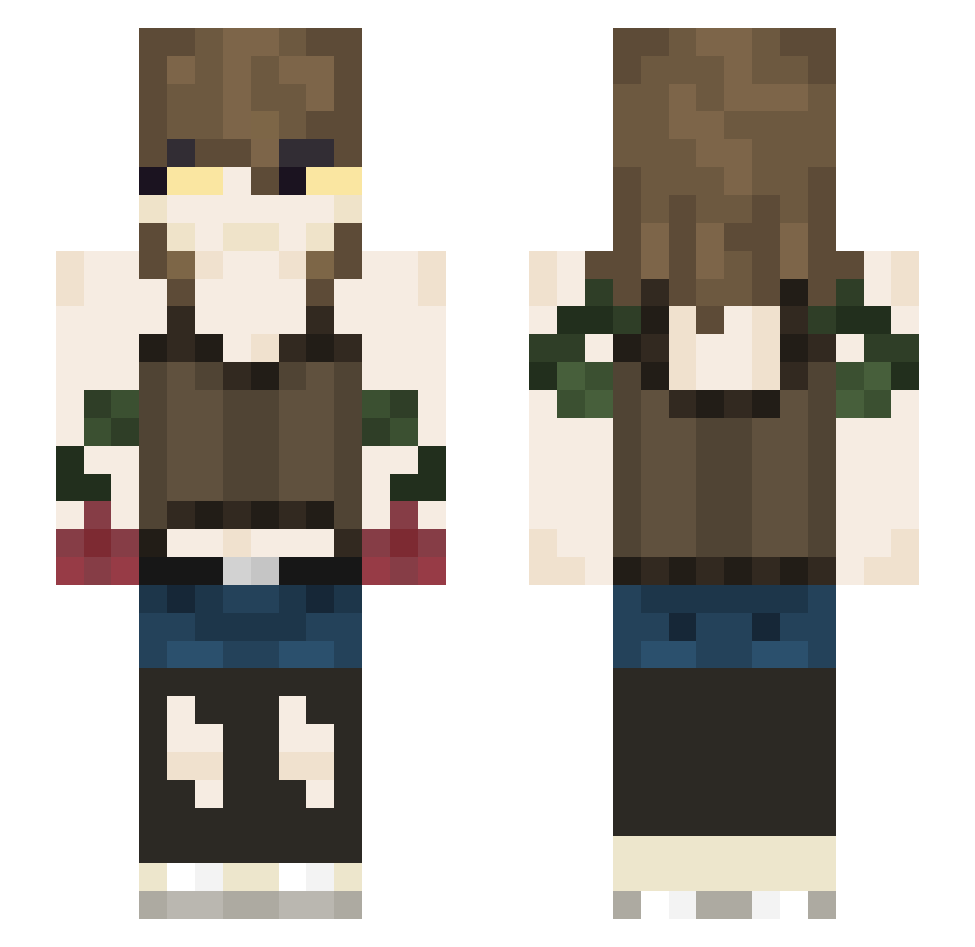 Wetlander7 Minecraft skin, front and back view