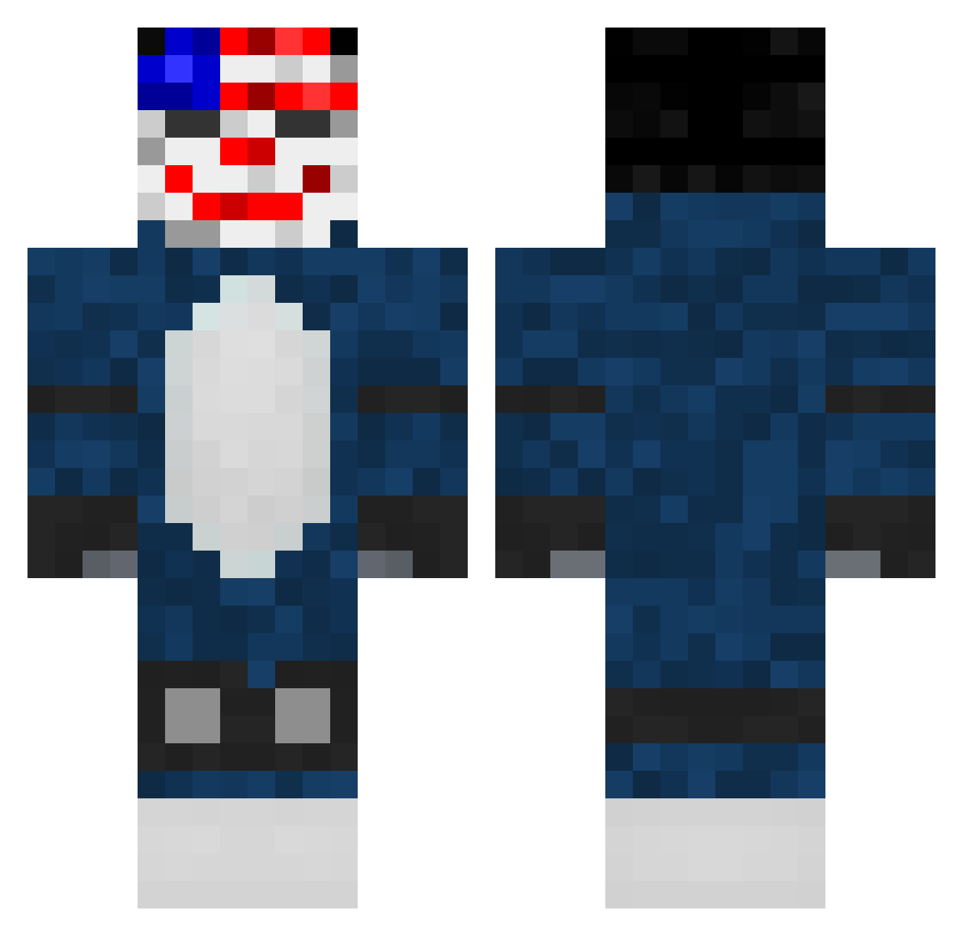 PoP__Smoke Minecraft skin, front and back view
