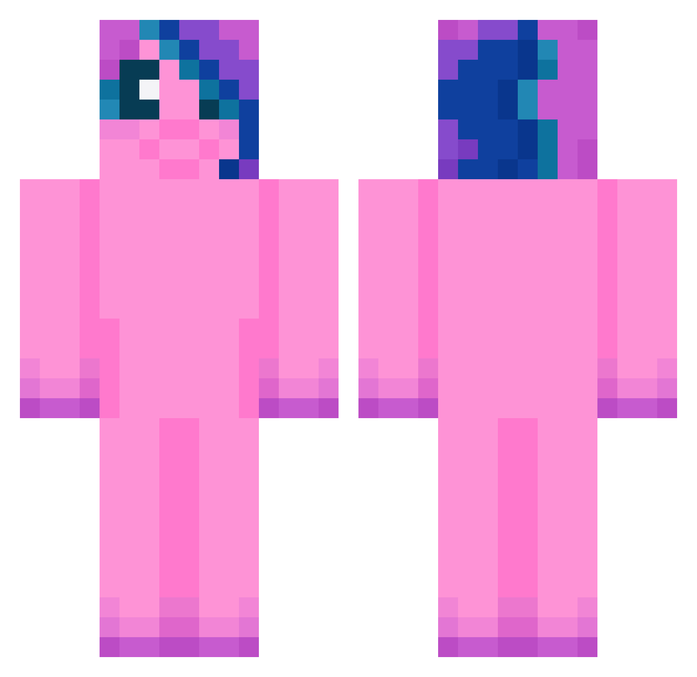 oleander444 Minecraft skin, front and back view