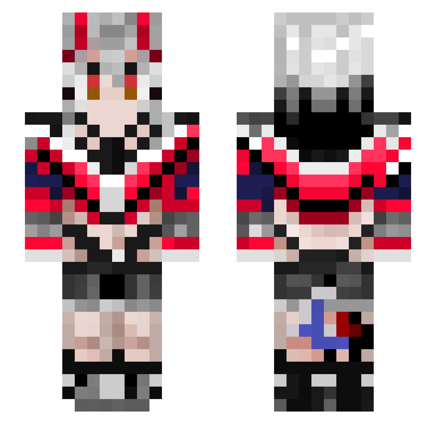 Wirys505 Minecraft skin, front and back view