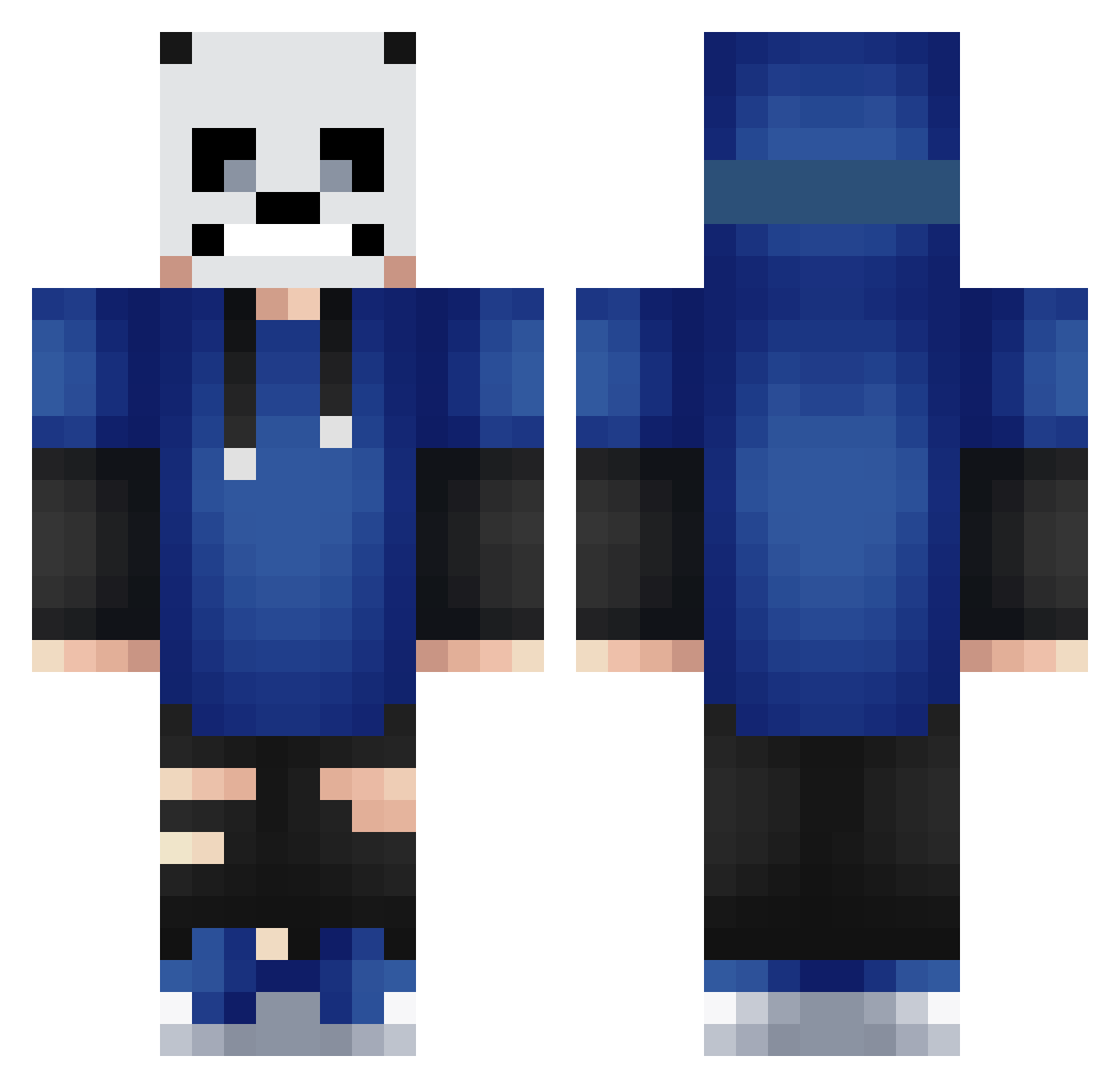 YTSpeedie2k Minecraft skin, front and back view