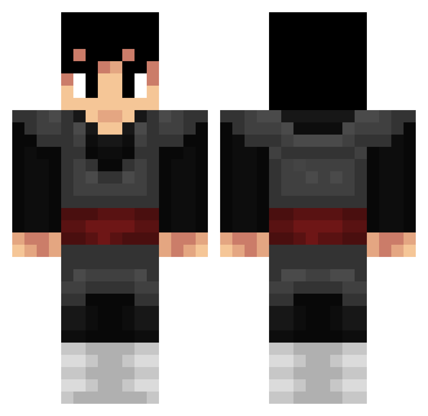 jbasno Minecraft skin, front and back view