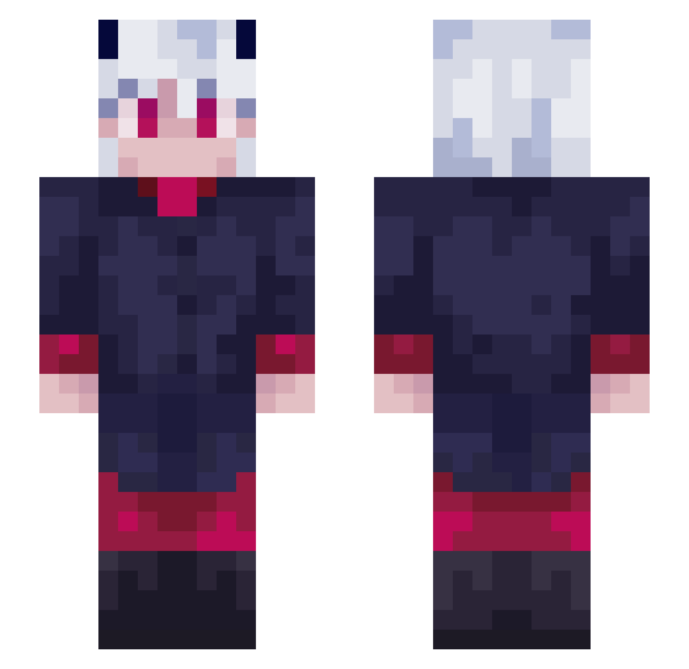 Tabby102 Minecraft skin, front and back view