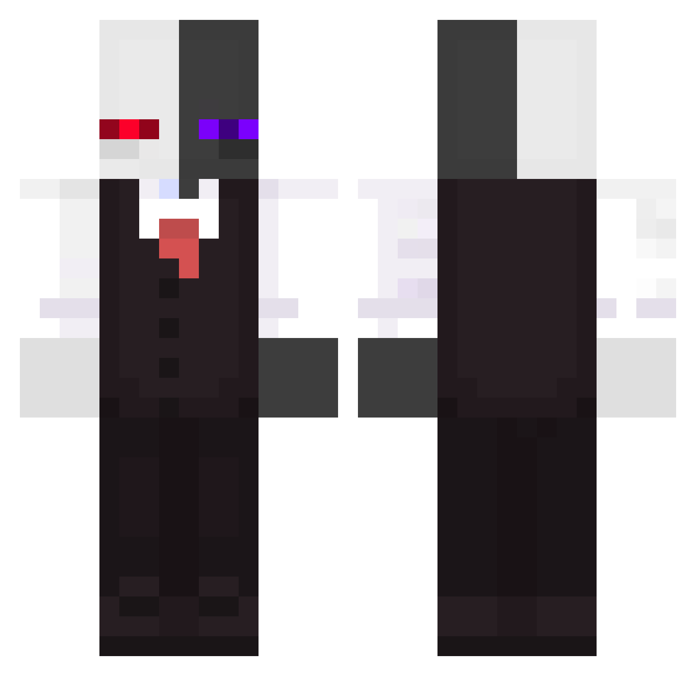 Cynoscion Minecraft skin, front and back view