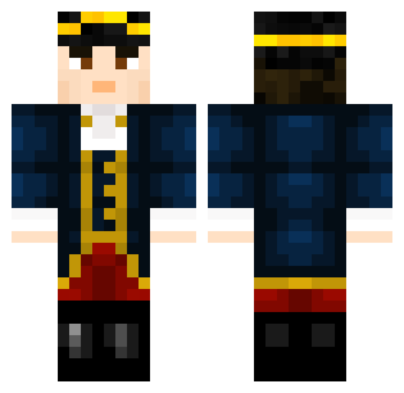 _Louis_XIV_ Minecraft skin, front and back view
