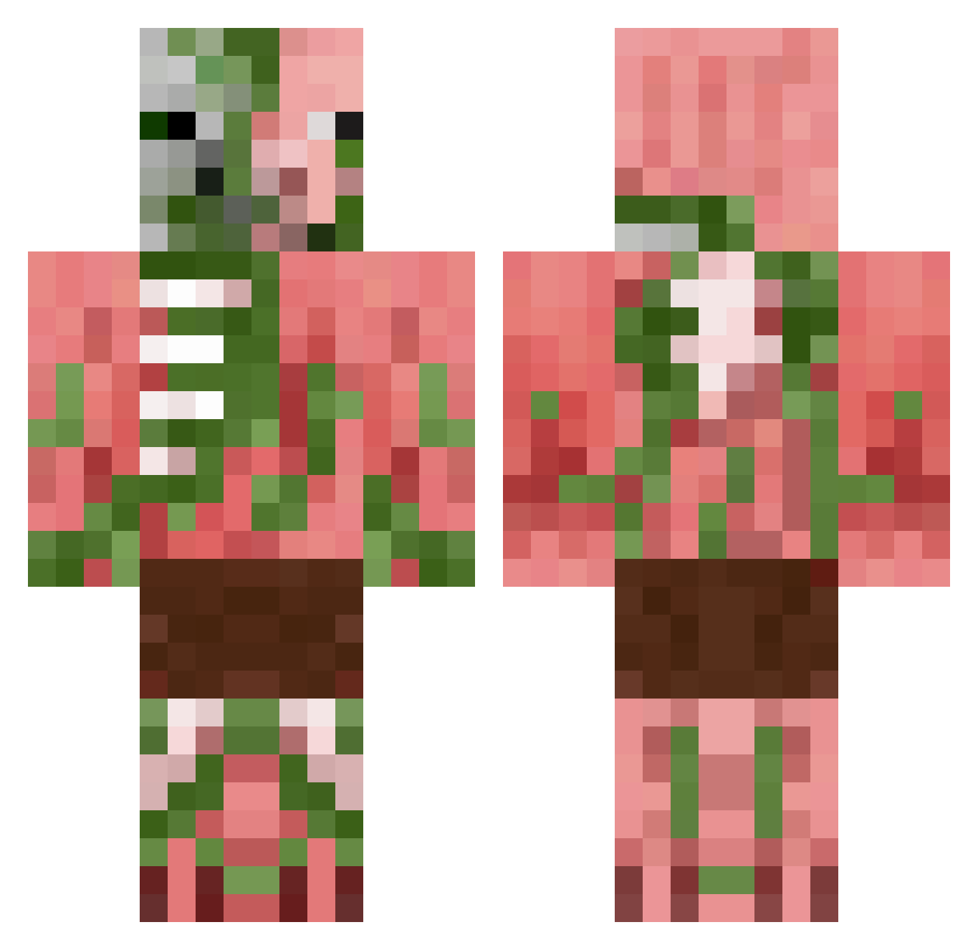 Hardest Minecraft skin, front and back view