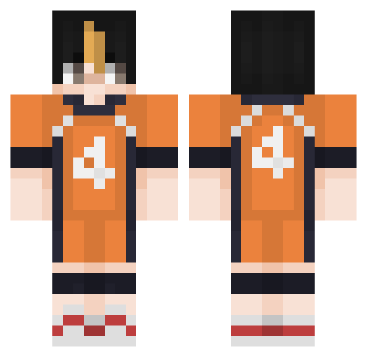 Pampert Minecraft skin, front and back view