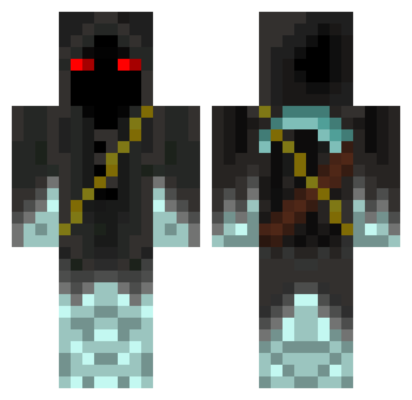 redial Minecraft skin, front and back view