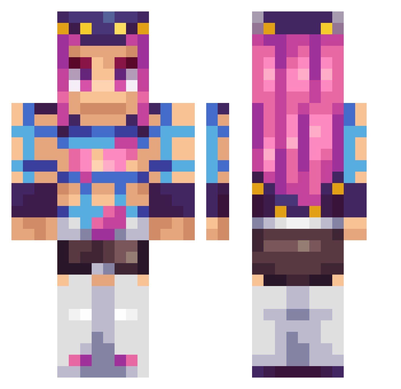 OhSoul Minecraft skin, front and back view
