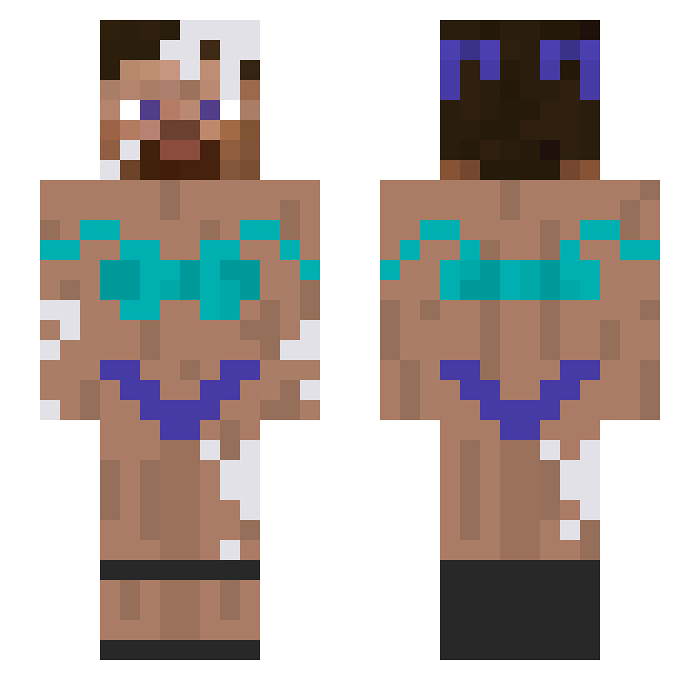 _Is7fu Minecraft skin, front and back view