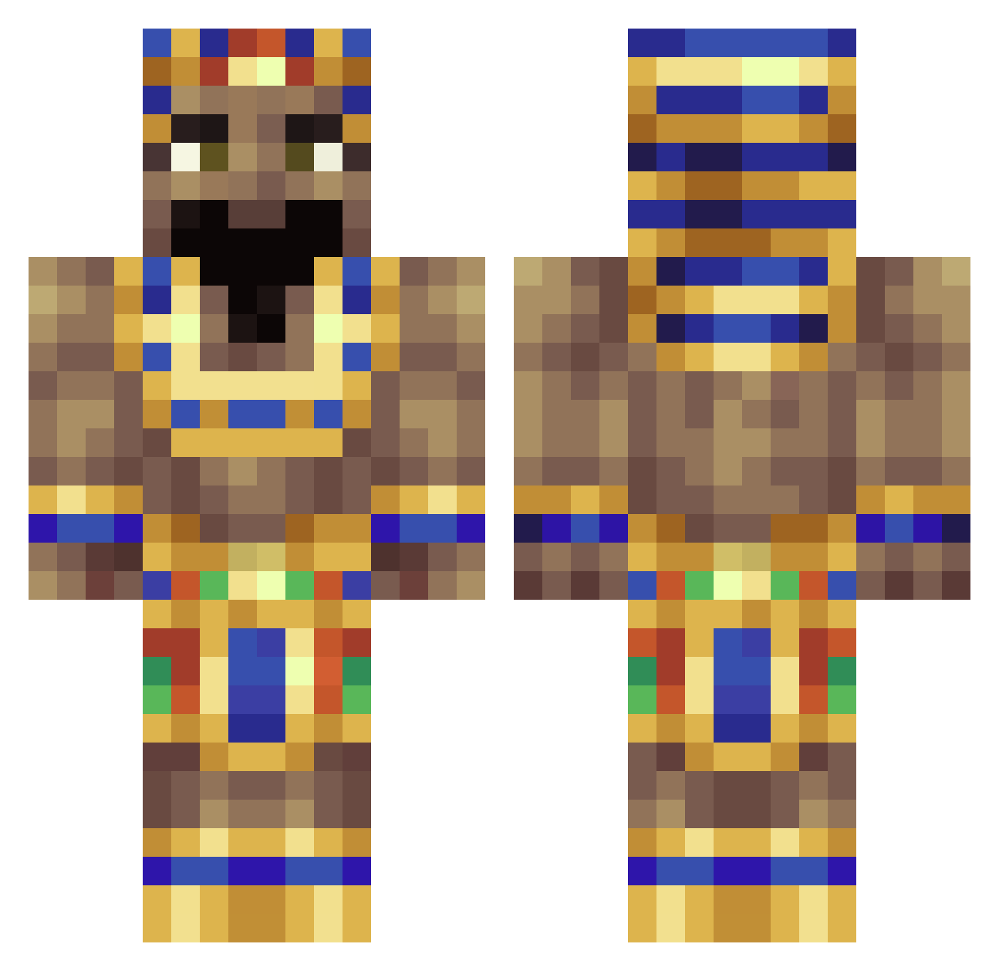 _Komma_ Minecraft skin, front and back view