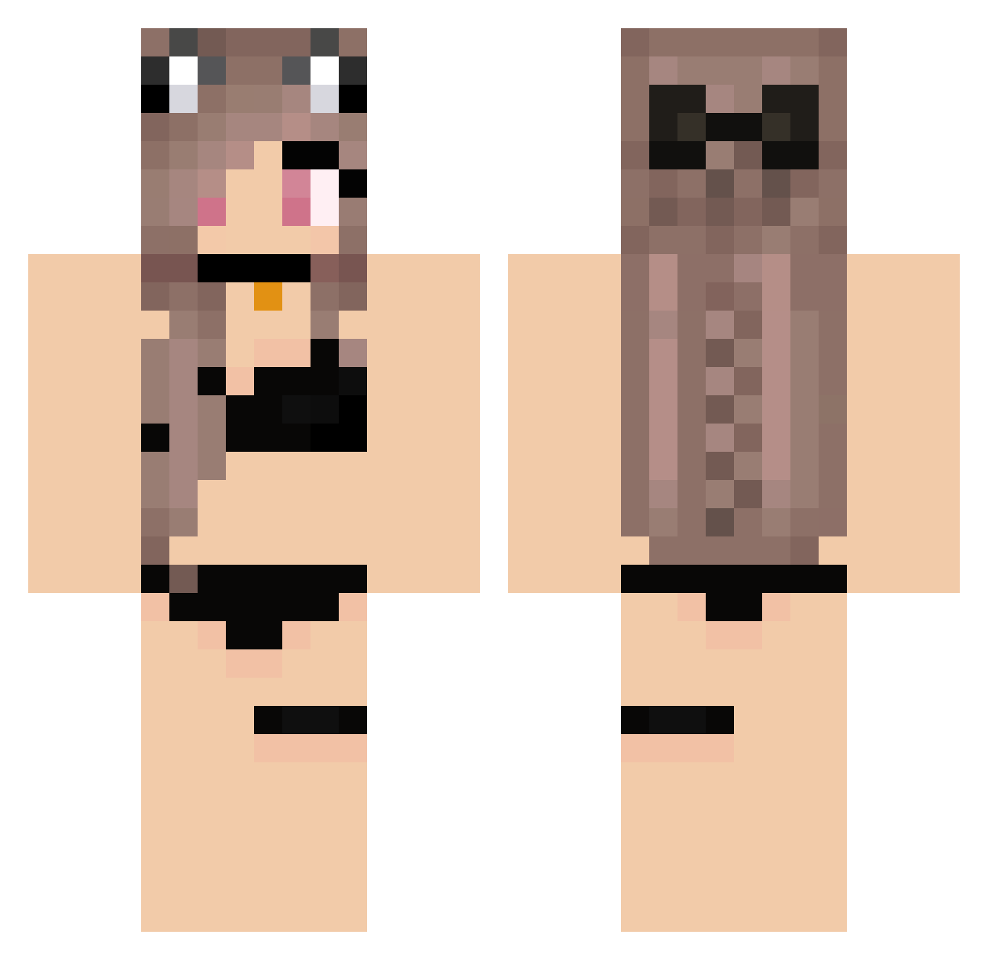 LucyCantHit Minecraft skin, front and back view