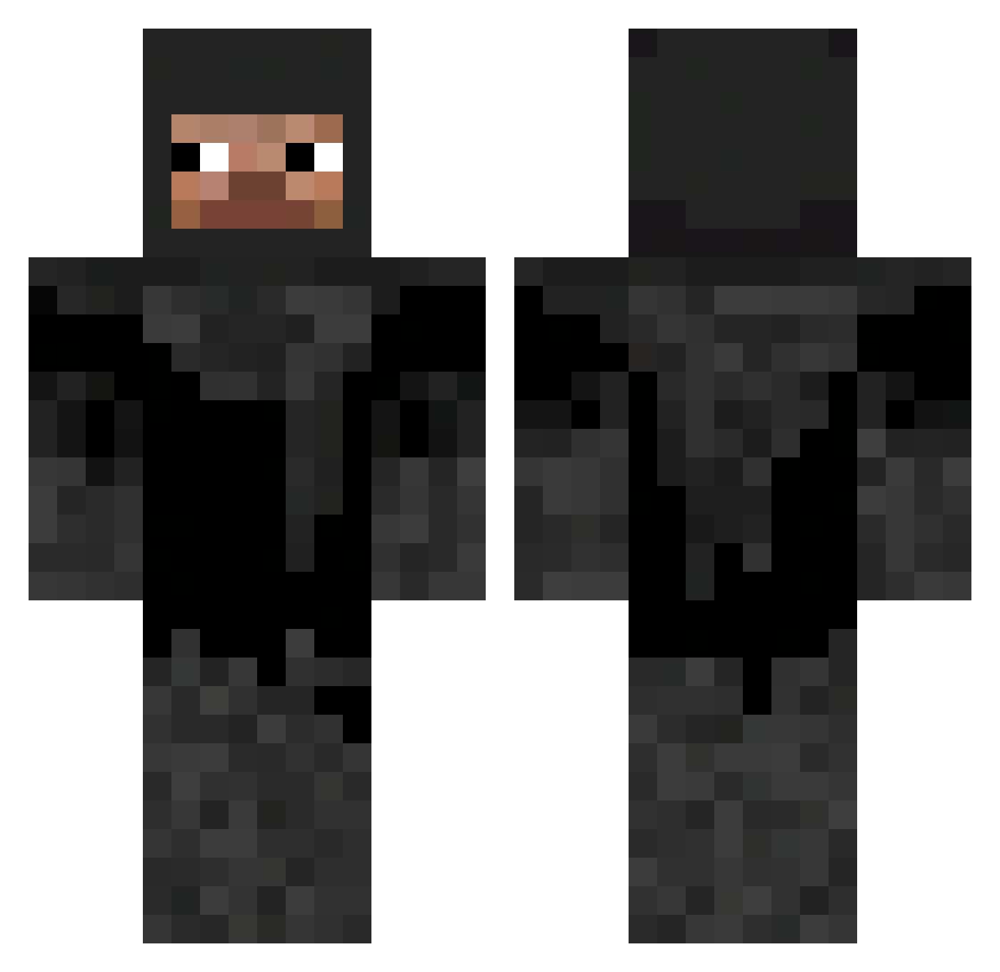 swipedkun Minecraft skin, front and back view