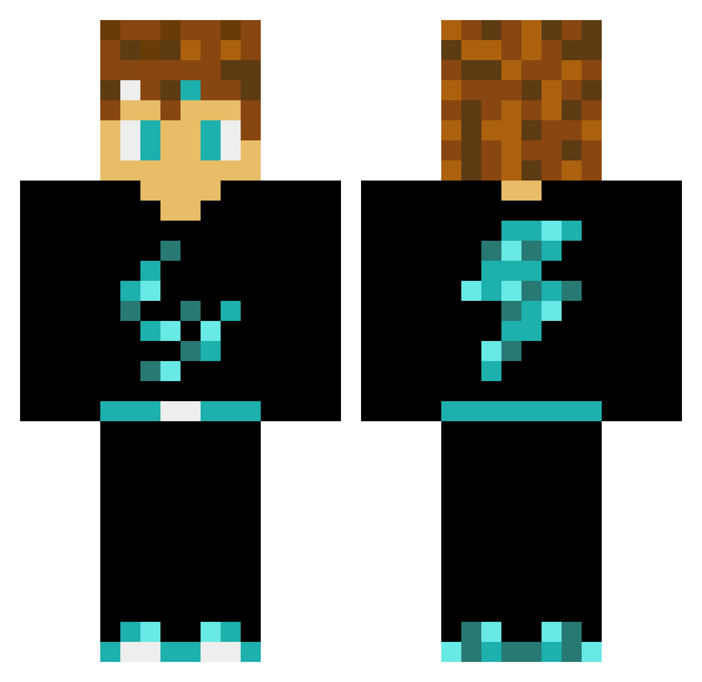 L0CAY Minecraft skin, front and back view