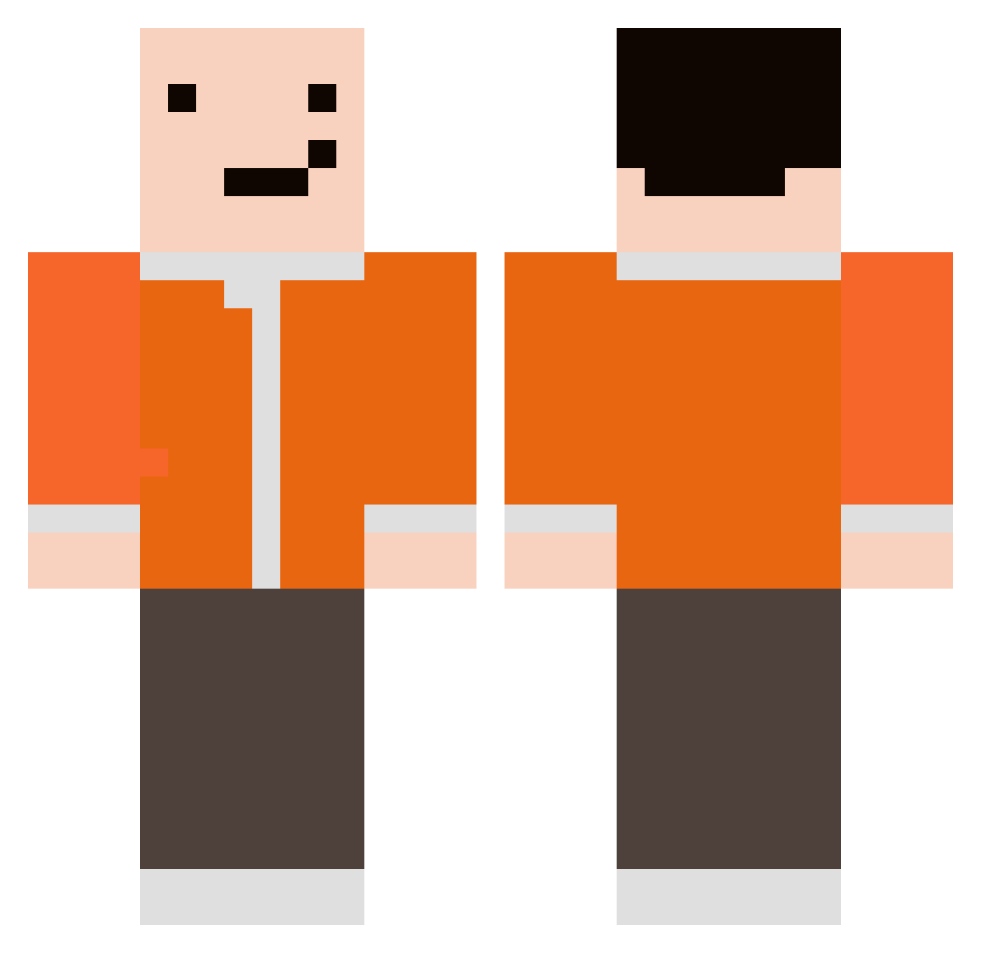 zgfg Minecraft skin, front and back view