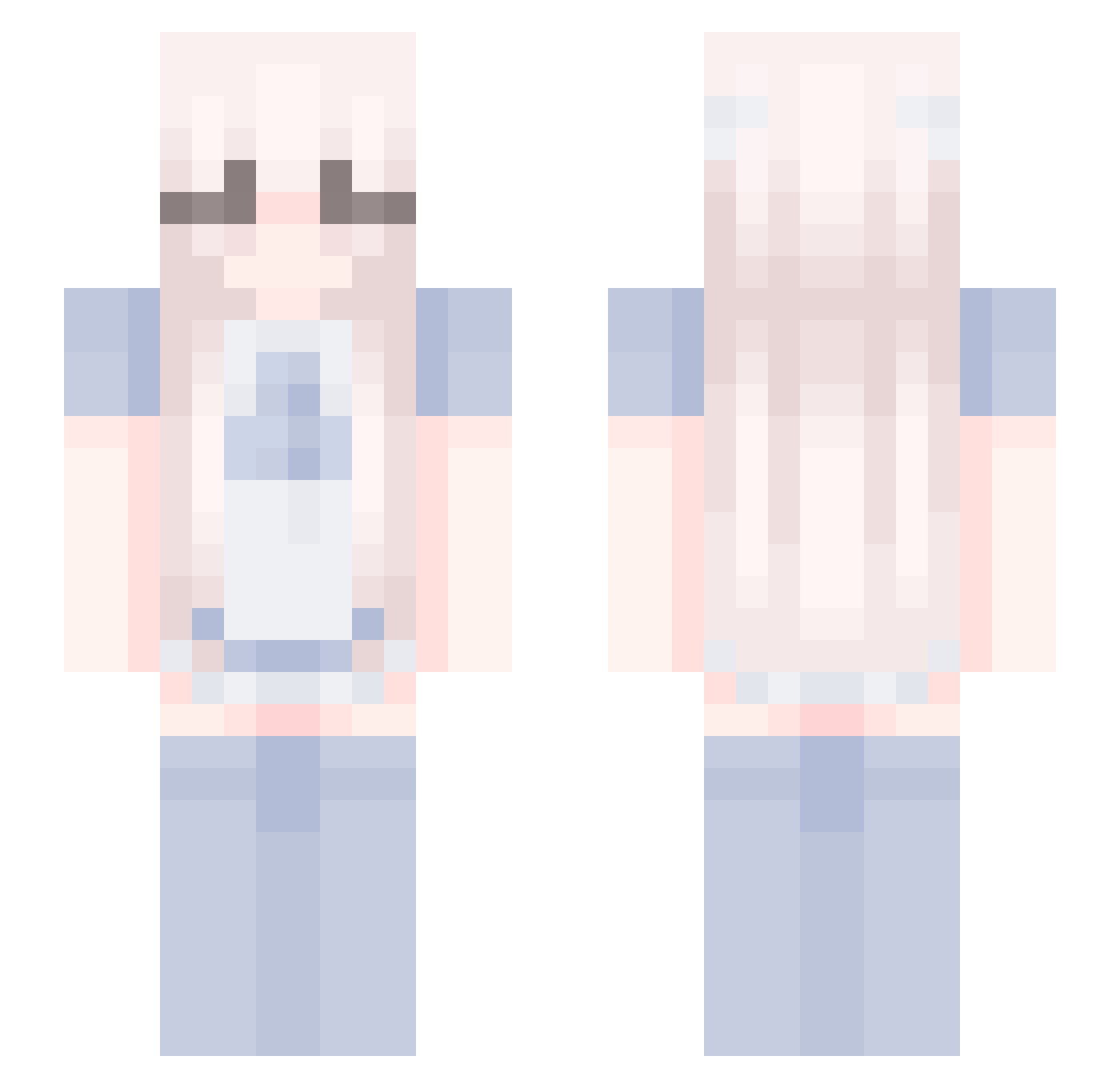 Tunica Minecraft skin, front and back view