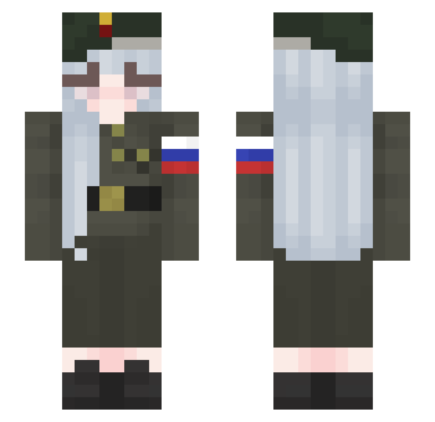 Yurmoni Minecraft skin, front and back view