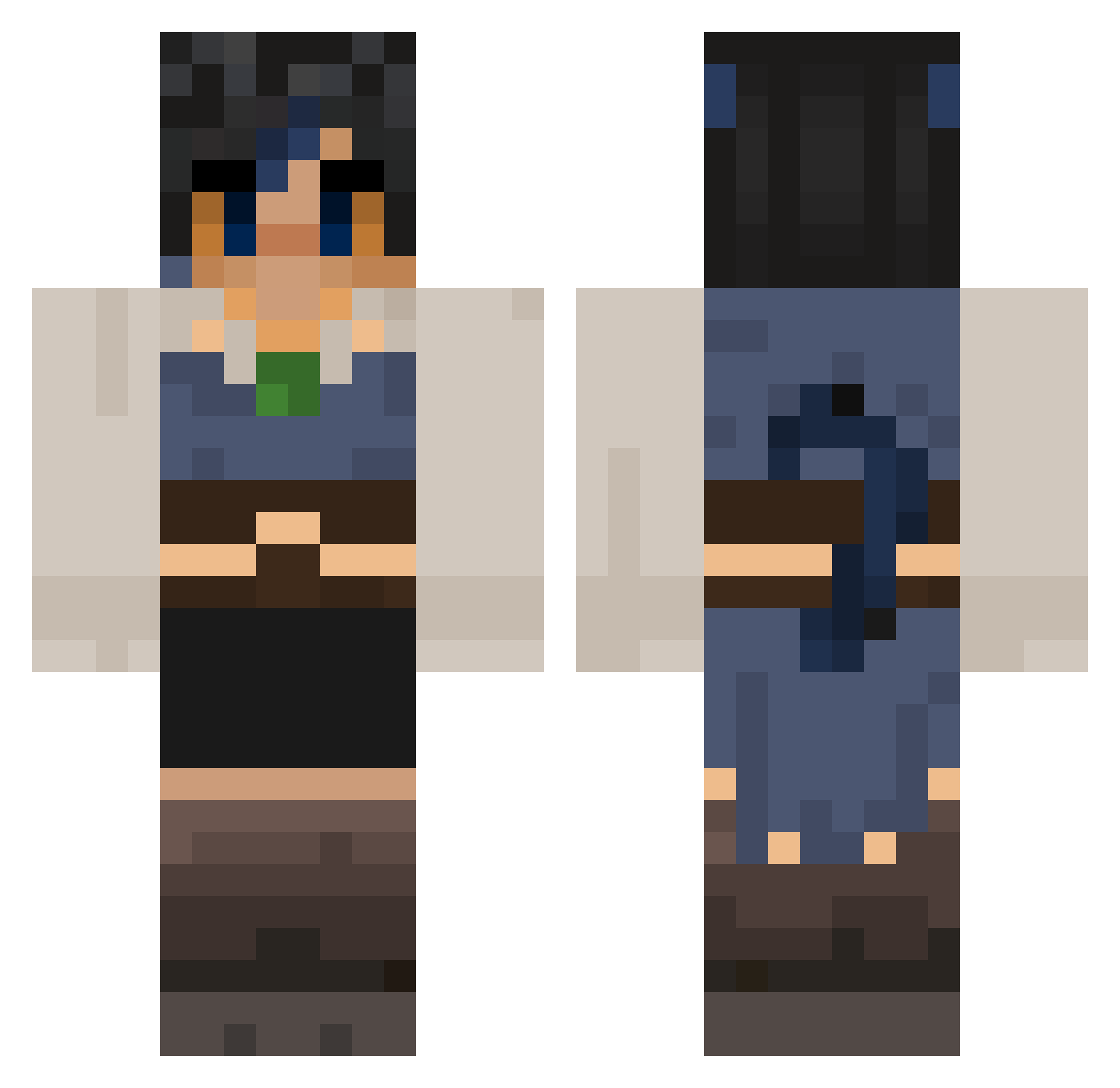 DarnItOliver Minecraft skin, front and back view
