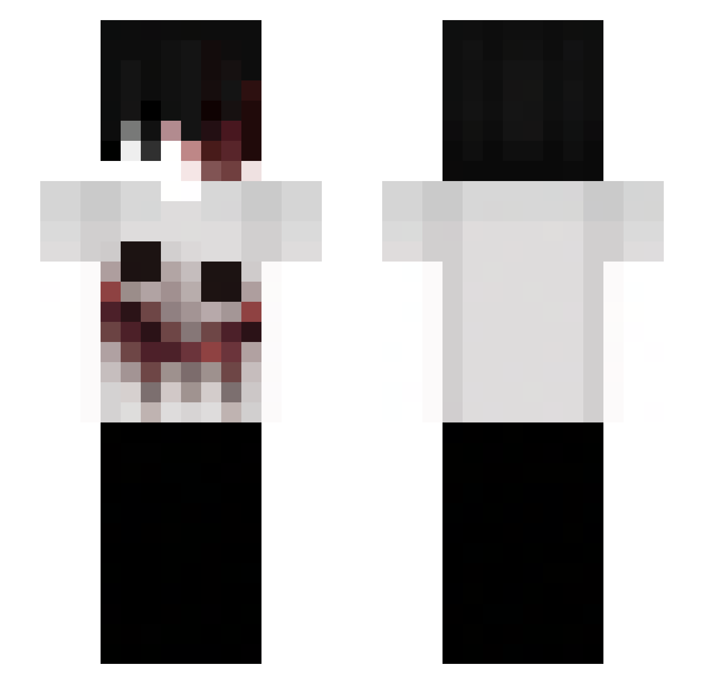 Soggra Minecraft skin, front and back view