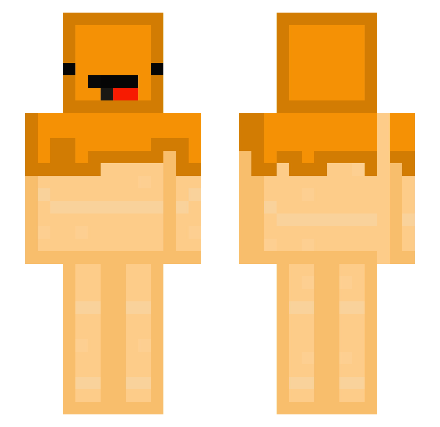 iiPuncake Minecraft skin, front and back view