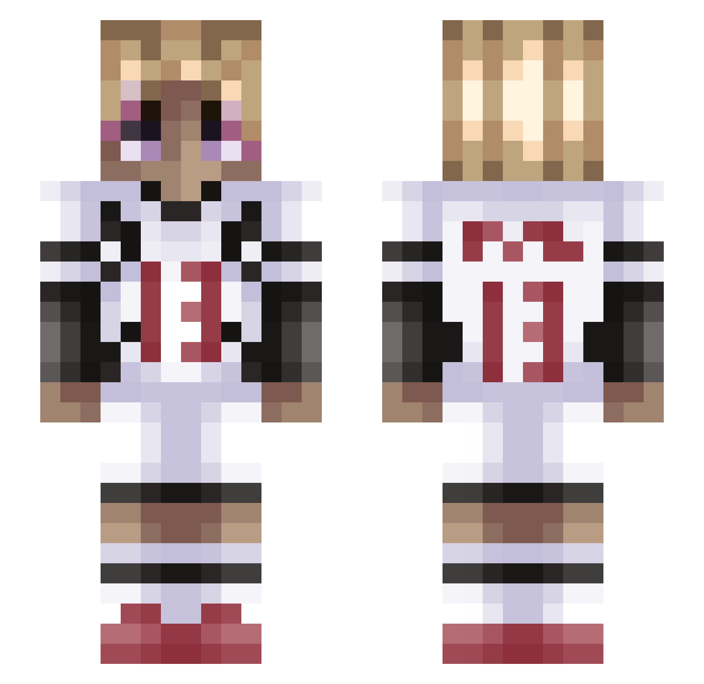 Apprvxed Minecraft skin, front and back view