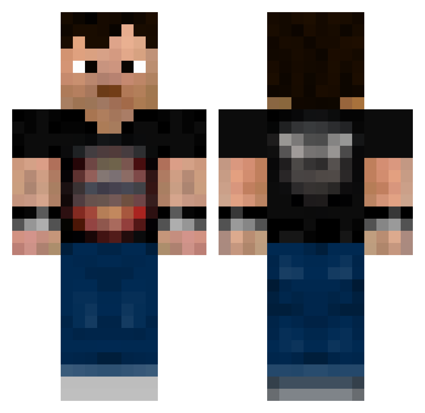 Ixodid Minecraft skin, front and back view