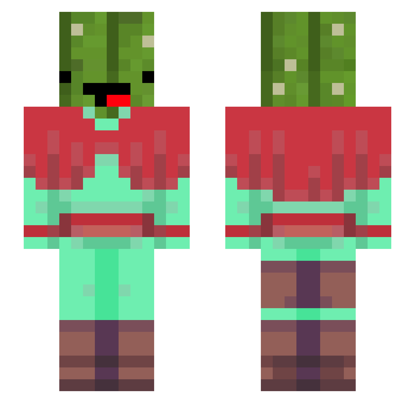 CactusOver Minecraft skin, front and back view