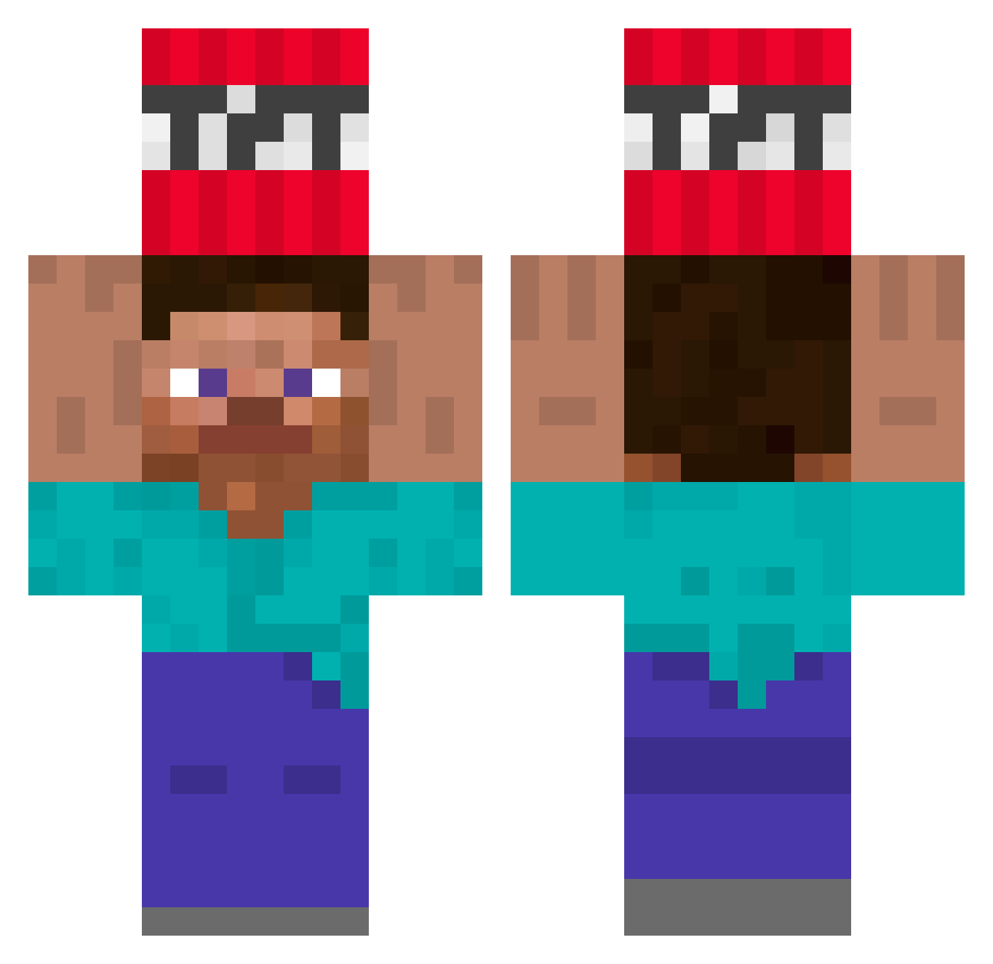 ragingcabbage20 Minecraft skin, front and back view