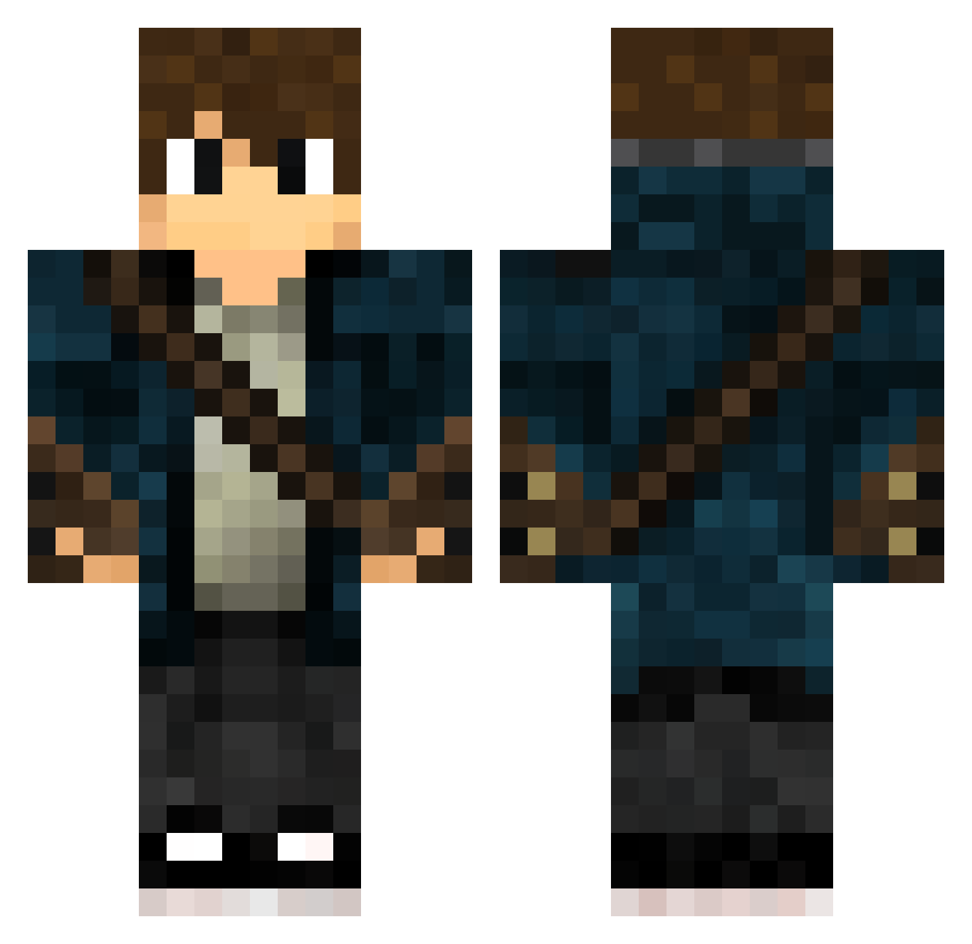 Echo3 Minecraft skin, front and back view