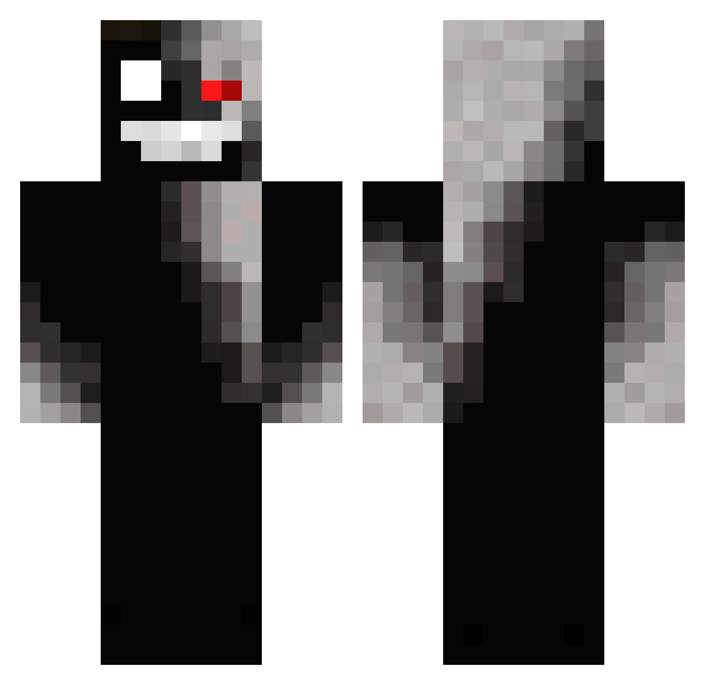 Frailties Minecraft skin, front and back view