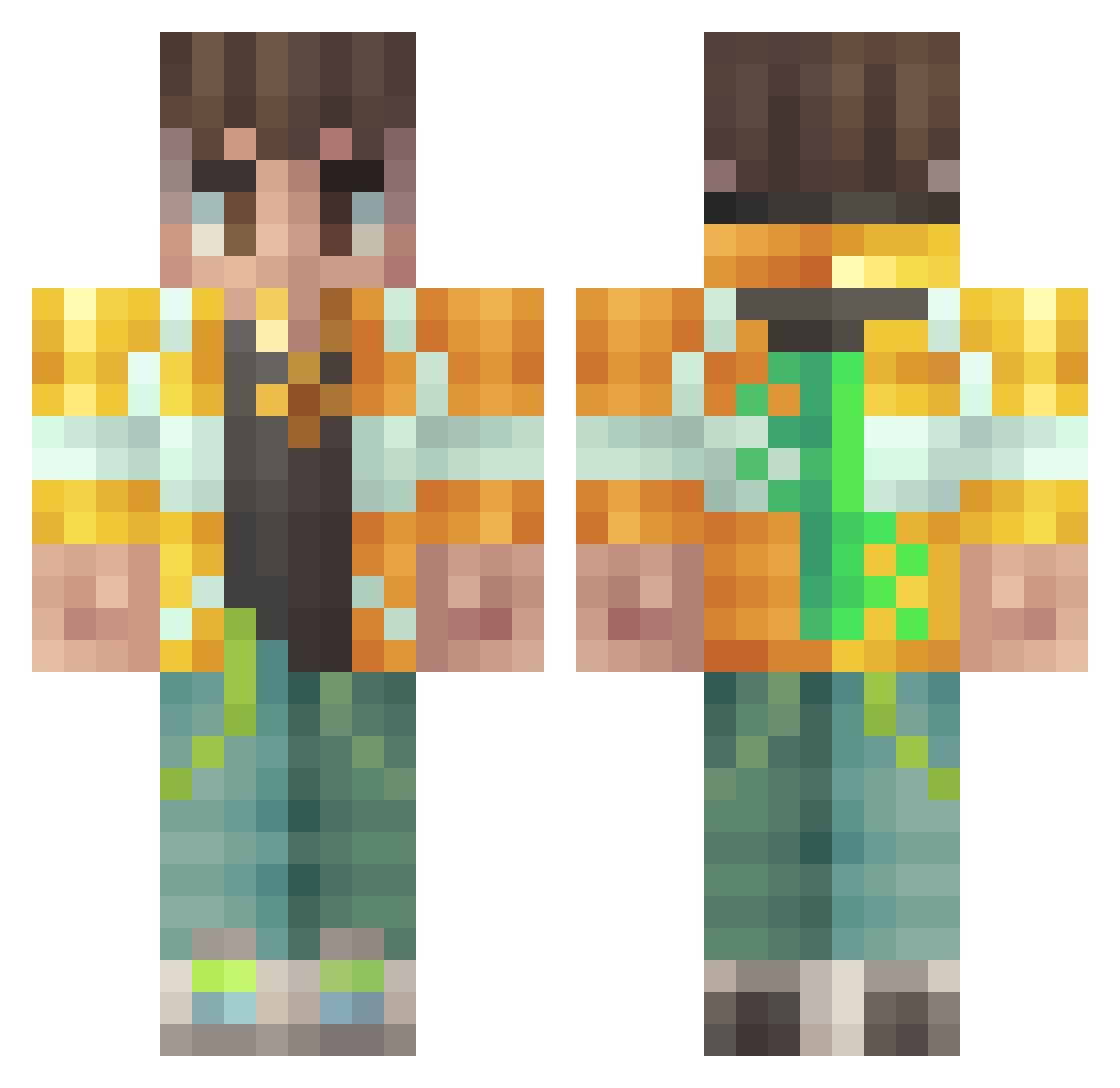 justjihoodlfrk Minecraft skin, front and back view