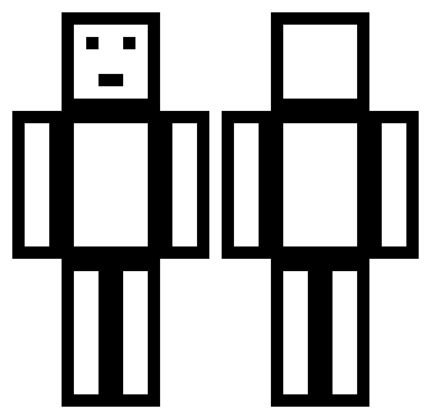 SteveLovesJava Minecraft skin, front and back view