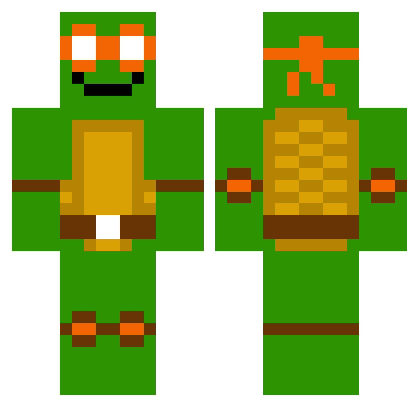JD301 Minecraft skin, front and back view