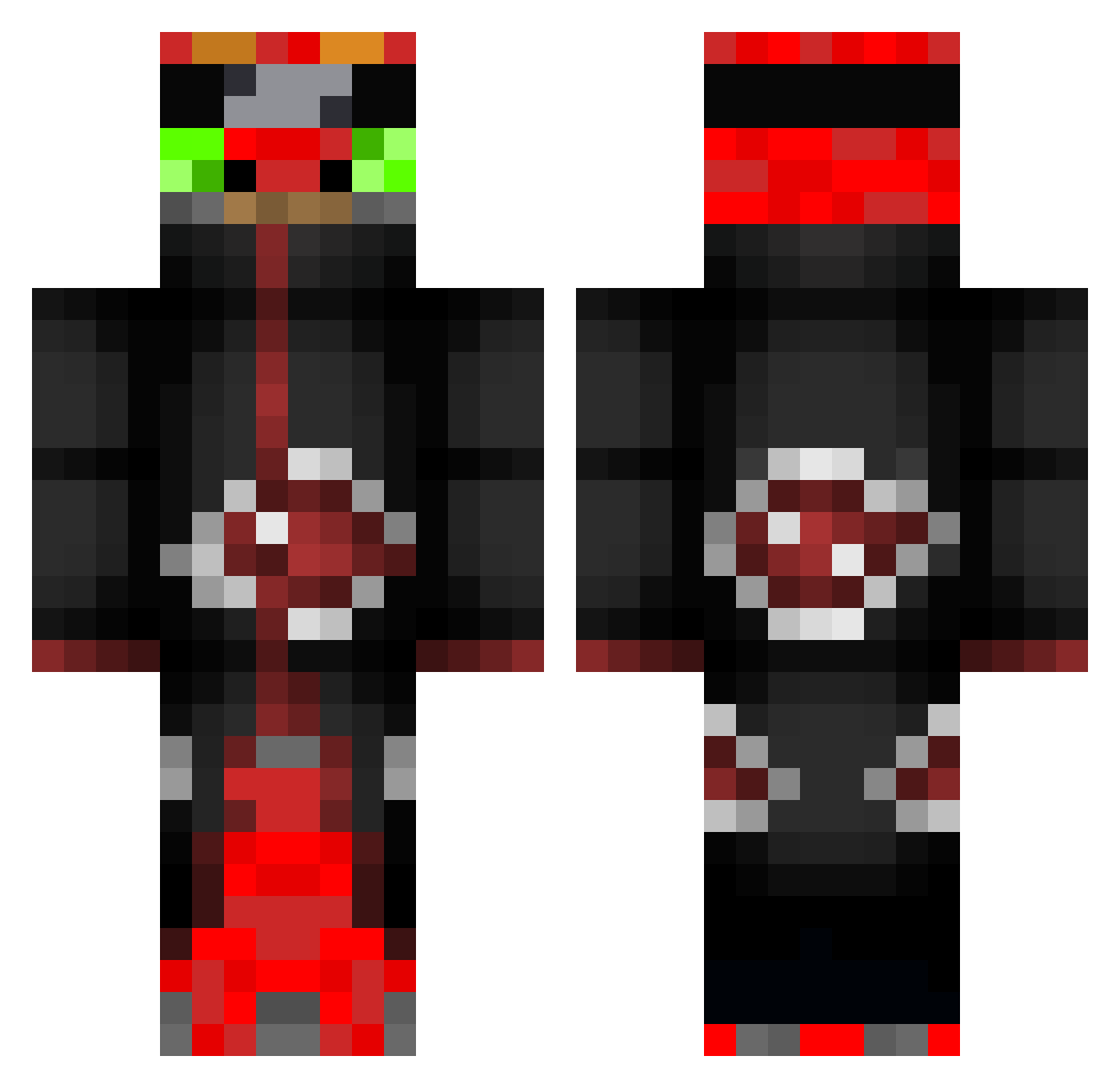 TenguFrog Minecraft skin, front and back view