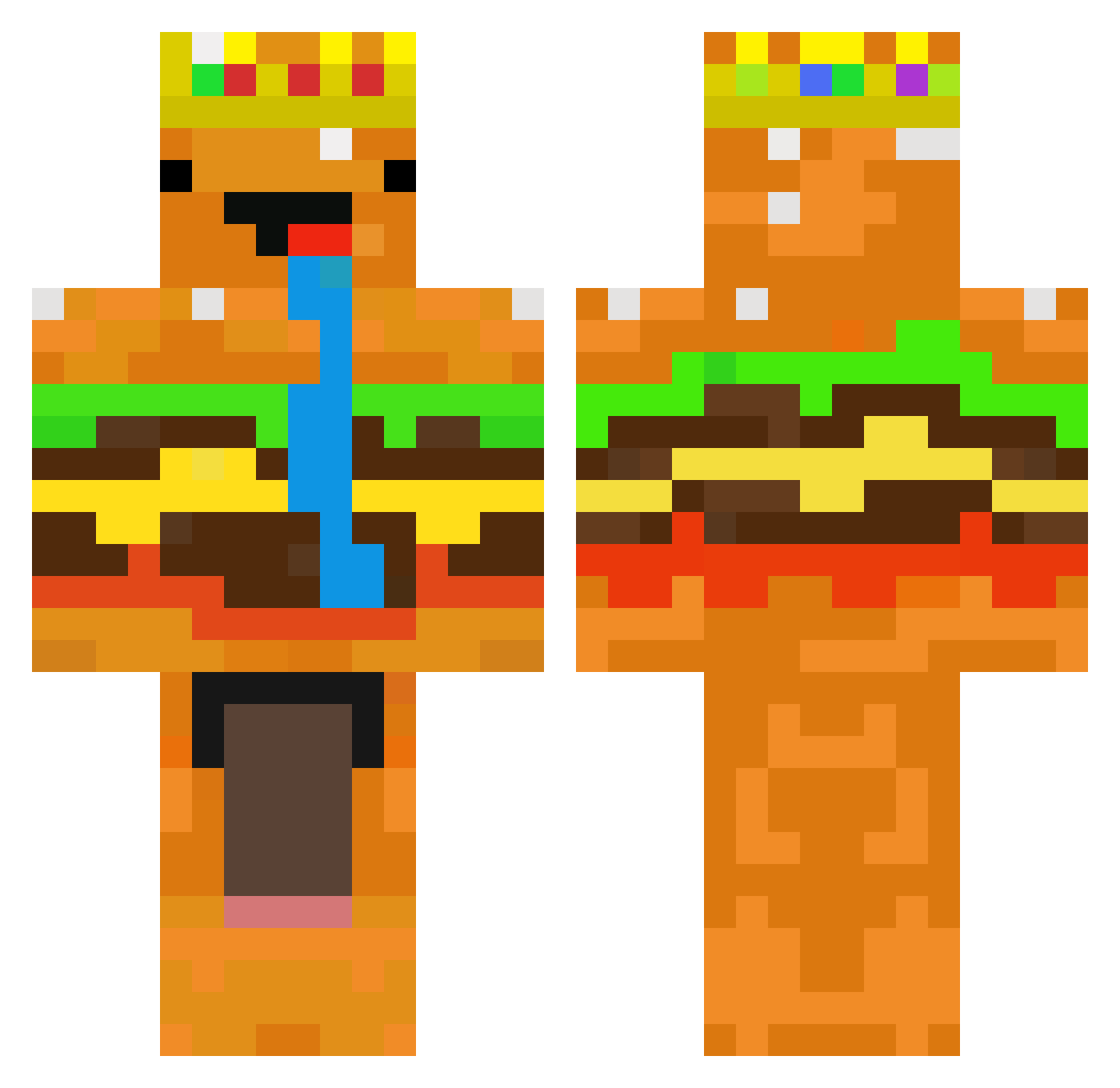 wojtasos Minecraft skin, front and back view