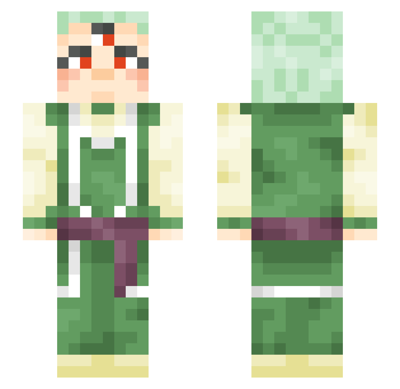 PowerDragon1121 Minecraft skin, front and back view